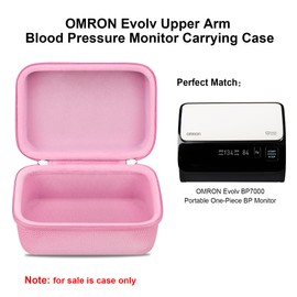 Elonbo Carrying Case for OMRON Evolv Bluetooth Wireless Upper Arm Blood Pressure Monitor, OMRON Evolv BP7000 Portable One-Piece BP Monitor Storage Holder, Pink