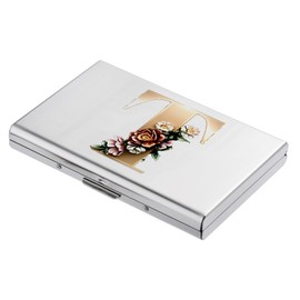 BONSYL Credit Card Holder, Slim RFID Blocking Card Holder Wallet, Fashionable Design and Artistic Patterns Metal Credit Card Holder Wallet, for Men Women.(6 Slots/Silver/T)