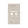 Leviton 42081-2TS 2-Port Angled QuickPort Wallplate with ID Windows, Light