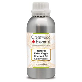 Greenwood Essential Pure Natural Extra Virgin Coconut Oil (Cocos Nucifera) Natural Therapeutic Quality Cold Pressed 630 ml (21.3 oz)