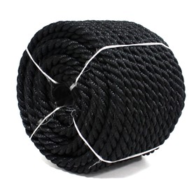 MERIANE Black Twisted Polyethylene Rope 1/2 Inch 100ft - 3100lbs Break Strength, Heavy Duty, Ideal for Outdoor Project, Camping, Marine, Sailing, Swing, Tug of War