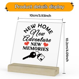 House Warming Gifts for Men Women New Adventure Gifts Acrylic Plaque with Stand Housewarming Gift for New Home Homeowner First Home Keepsake Gifts New House New Apartment Gifts Closing Gifts