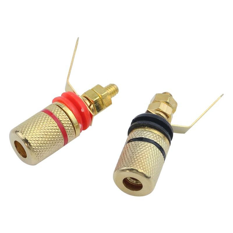 Antrader 12pcs Gold Plated Speaker Terminal Binding Post 4mm Banana