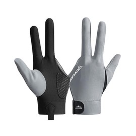Wnddle Pool Glove Left Hand, Billiard Pool Gloves for Left Hand 3 Finger, Snooker Cue Sport Glove Popular, Billiards Glove, Sizes for Men & Women (Grey)