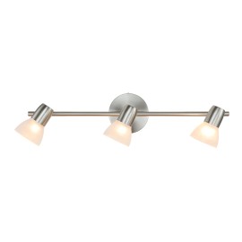 Adjustable 3 Head Dimmable Gu10 50W Brushed Nickel Led Ceiling Lights Shop Interior Track Light Fixture Track Lighting CeilingColor: Brushed Nickel, Lamp Power(W): 150, Emitting Color: Warm white