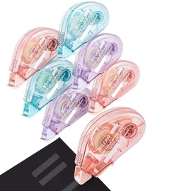 6 Pack Glue Tape Scrapbook Supplies, Double Sided Tape Roll for Crafts, Sticky Glue Tape Runner Scrapbooking Supplies for Crafting Photo Album Cards Journal School Office Gift Wrapping