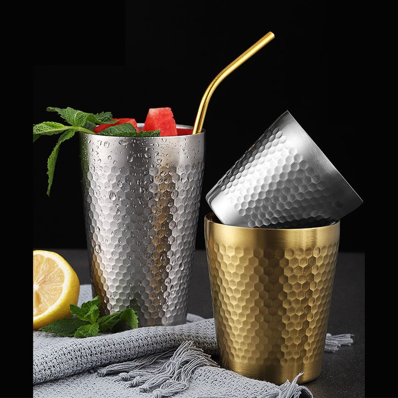 2pcs 304 Stainless Steel Pint Cup Hot Cold Drinking Cup