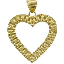 Hip Hop Unique Design Gold Nugget Heart Shaped Charm Pendant For Women and Men Jewerlry (Heart gold, Large)