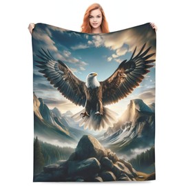 Eagle Blanket Gifts for Kids Women and Men Soft Warm Lightweight Cozy Flying Eagles Animal Throw Blankets for Bed Living Room Couch Sofa Birthday Decor 50x60in