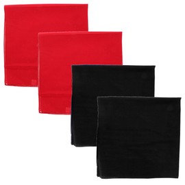 Motique Accessories Solid Color Bandana - Set of 4 (Red Black)