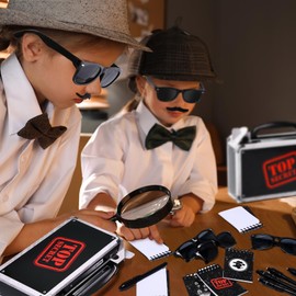 Spy Party Bag Fillers for Kids Detective Party Favours Invisible Ink Pen Notebooks Party Boxes Mustache Party Sunglasses Birthday Party Supplies Pinata School Prizes Gifts for Boys Girls Kids