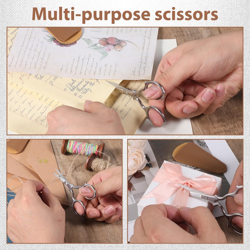 Multi-Purpose Eyebrow Scissors, 3.9”Stainless Steel Beauty Scissor, Small Scissors Beauty