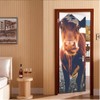 Modern Art Cow Door Mural Sticker, Peel and Stick Vinyl