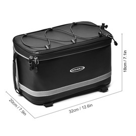Bike Trunk Bag 7L Bicycle Rear Bag Water Resistant Bike Rack Bag with Waterproof Rain Cover