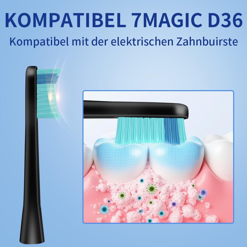 Testina Ricambio per 7MAGIC Spazzolino Elettrico (black,5pc)