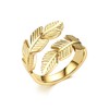 OIDIMS Feather Stainless Steel Statement Rings Angel Wings Leaves Wrap