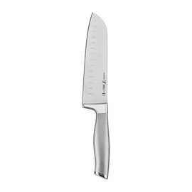 HENCKELS Modernist Razor-Sharp Hollow Edge Santoku Knife 7 inch, German Engineered Informed by 100+ Years of Mastery, Gray
