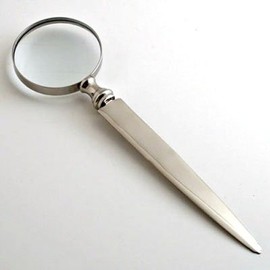 Nickel 7 1/2" Letter Opener with Magnifying Glass. - Set of 3