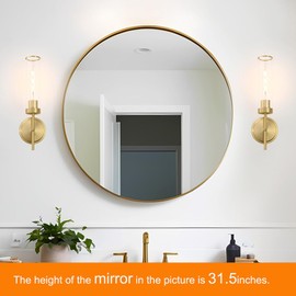 Gold Bathroom Wall Sconces Set of 2, Modern Wall Sconces Set of Two Hardwired, Bathroom Vanity Light Fixtures with Clear Glass, Gold Wall Mounted Lights for Living Room Corridor Mirror Bedroom Stairs