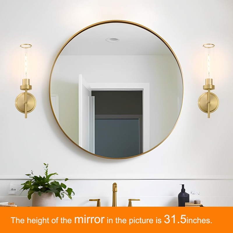 Gold Bathroom Wall Sconces Set of 2, Modern Wall Sconces