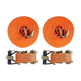 AA Products Heavy Duty Securing Cam Tie Down Ratchet Straps with Double J-Hooks (RS-1005-10 Meter/32.8 Feet x 2 inch - 11000 Lbs) 2 Packs