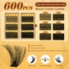 QUEWEL Lash Clusters, 600pcs 3D Eyelash Clusters 30D 40D 50D