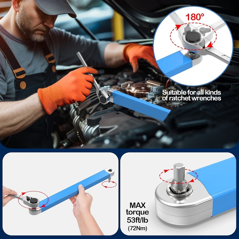 Offset Extension Wrench Set Impact Multifunctional with 1/2in 1/4in 3/8in