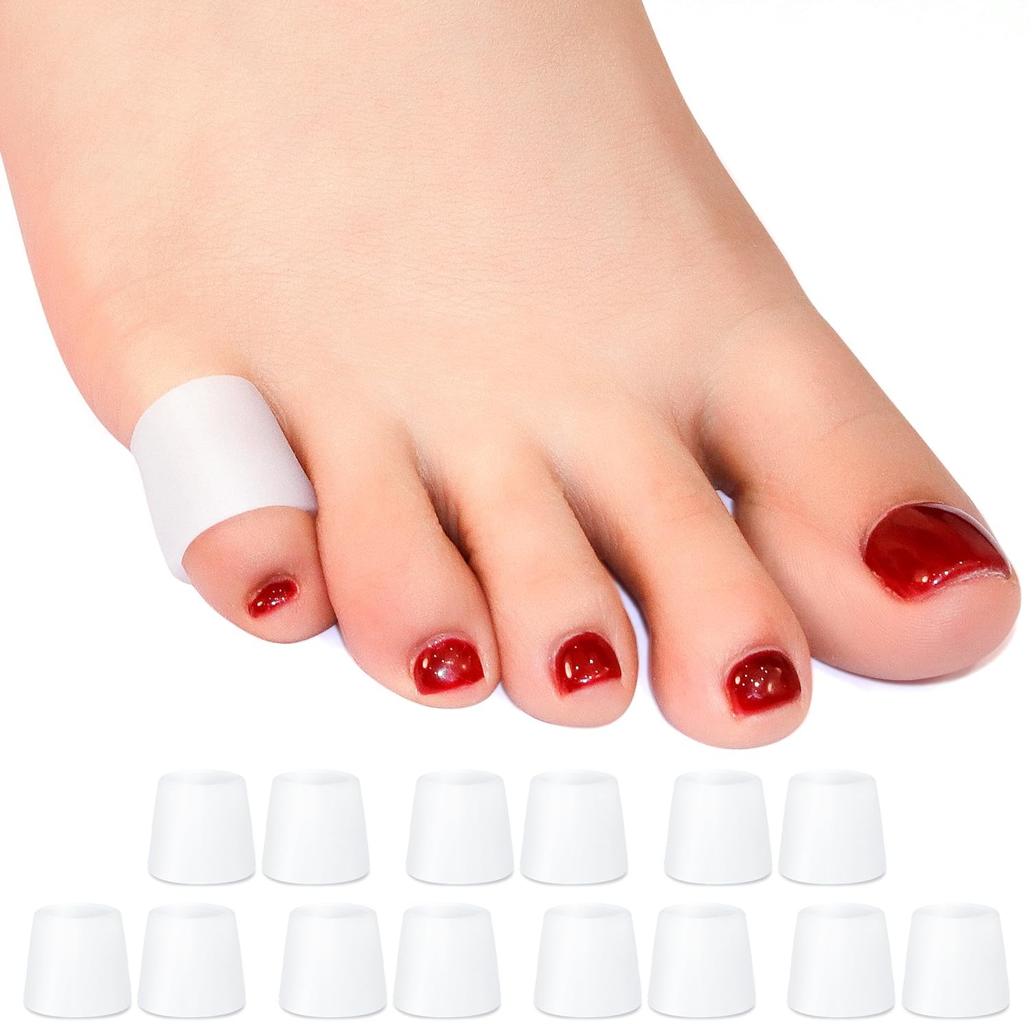 Niupiour Silicone Small Toe Protectors Tubes, 14 Packs of Gel Pinky Toe ...
