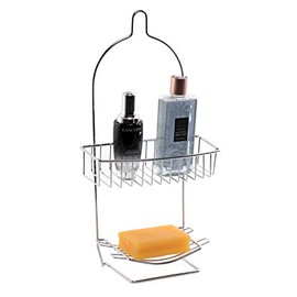 Basicwise QI003490 Metal Wire Hanging Bathroom Shower Storage Rack, Chrome