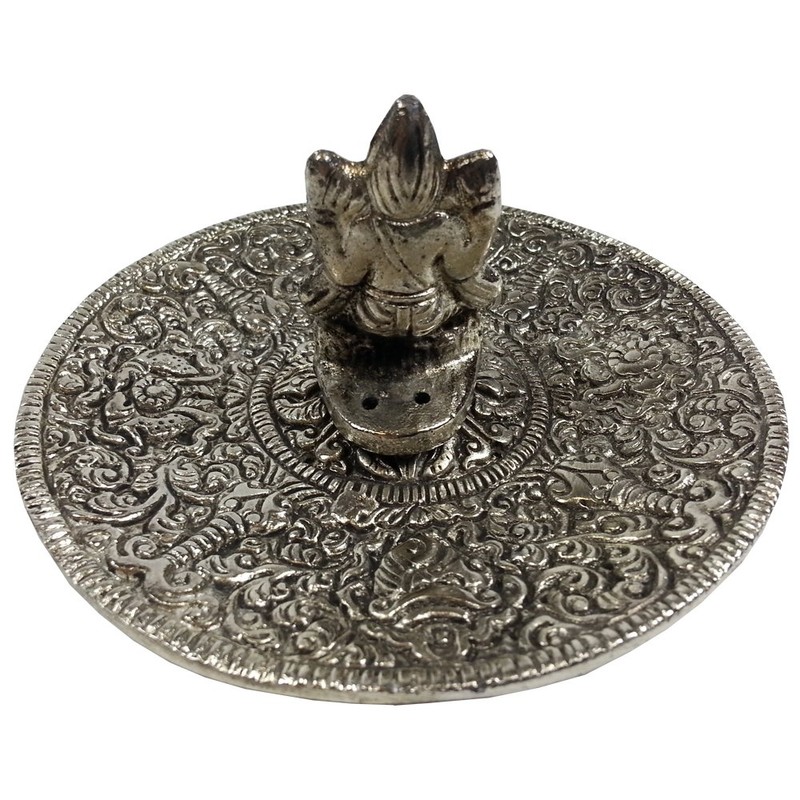 Ganesh Metal Incense Dish - Cone and Stick Incense Holder