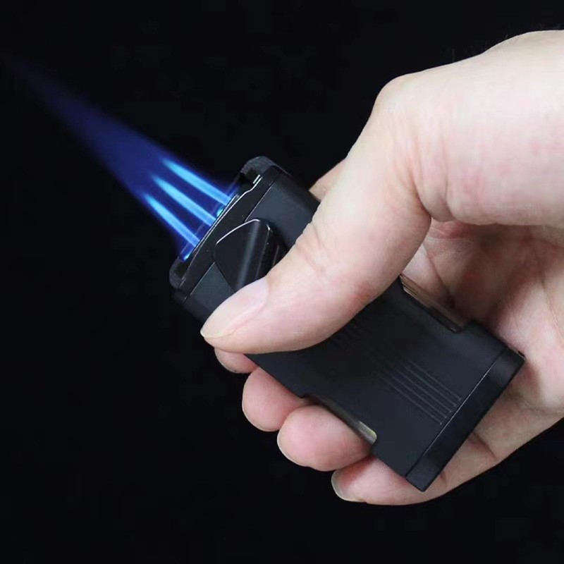 OLDENDO Cigar Lighter with Punch Built in Gas Window, Triple