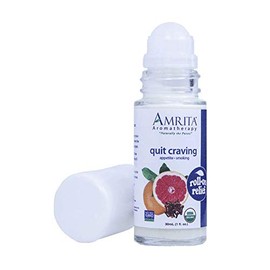Amrita Aromatherapy Quit Craving Roll-On Relief, Natural Craving Control, Organic Lotion Base With Essential Oils Of Helichrysum, Pink Grapefruit, Spearmint, Lime, Bitter Orange & more, 30ML