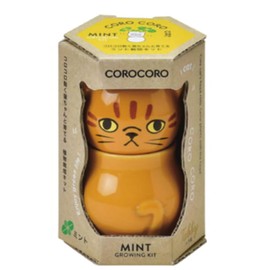 Seishin Pottery CoroCoro Cat Brown/Mint Size: Approx. W2.4 x D2.2 x H10.0 inches (6.3 x 5.5 x 10 mm) GD-102601