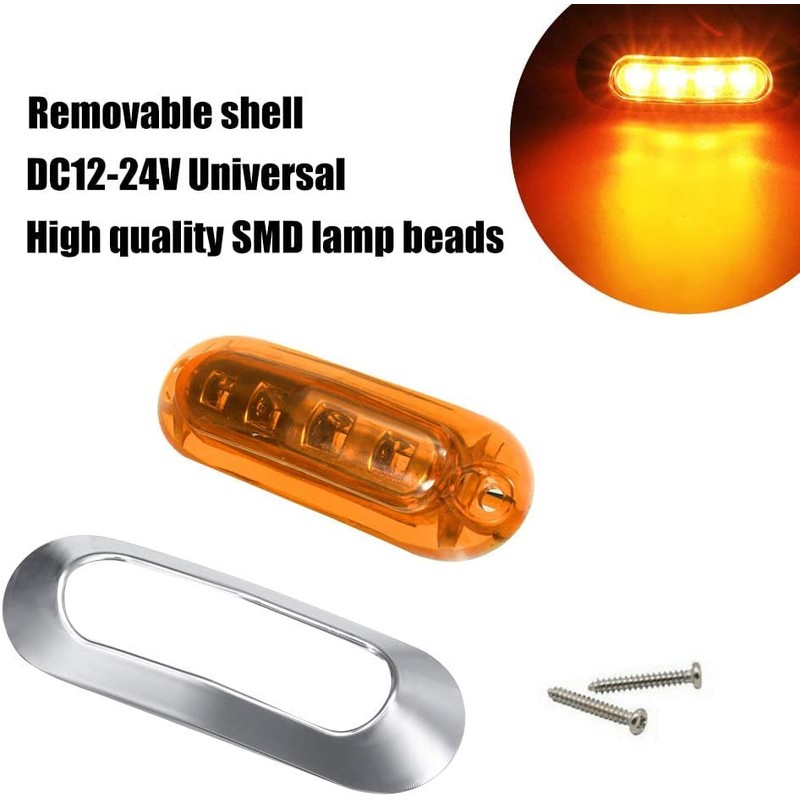 AOXLFU 20PCS Amber 12-24V LED Trailer Lights Side Marker Lights