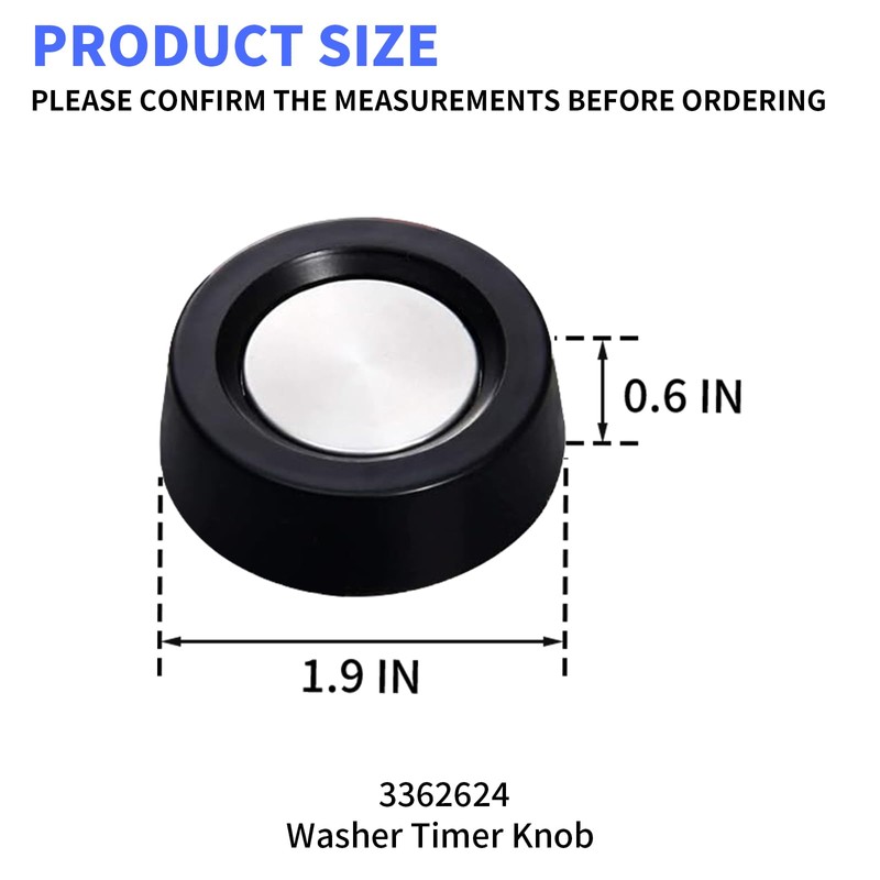 3362624 Washer Timer Knobs - Compatible with Whirlpool & Kenmore