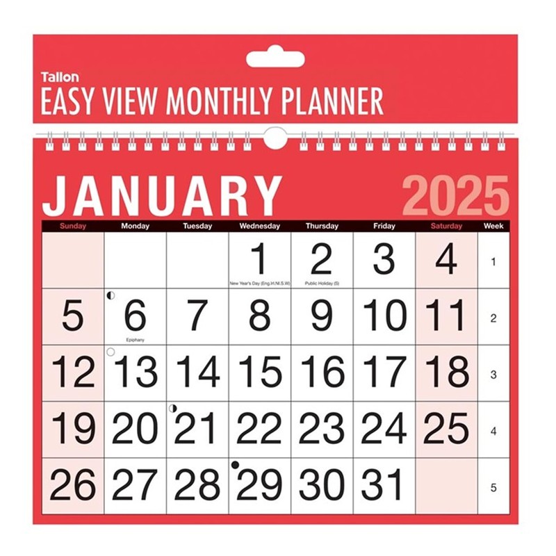 2025 Calendar Month to View Easy View Monthly Planner Large
