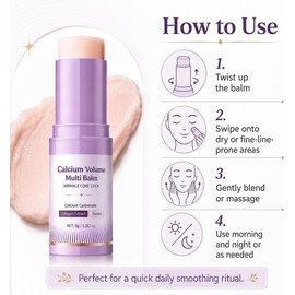 3/4/5 PCS Calcium Volume Multi Balm Stick, Firming & Smoothing Face, Neck & Eye Area, Collagen & Elastin-Infused Moisture Stick, Helps Reduce Appearance of Fine Lines & Wrinkles 8g (4PCS)