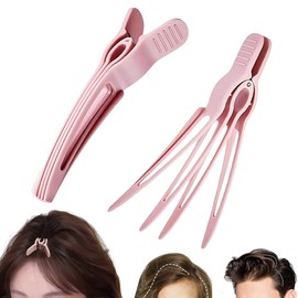 Ouliget Hair Volume Clip for Fluffy Hairstyles,Root Booster Clips for Instant Hair Volume High Crown Look,No-Crease Hairs Volumizing Clip Comb,DIY Hair Styling Tool for Men & Women (Pink)