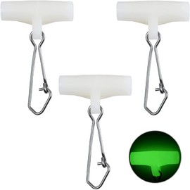 Sinker Slides for Fishing,Weight Slides with Hooked Snaps Fishing Line Connector High Strength Fishing Braided Line Sinker Slider Fishing Rig Tackle Glow-20pcs