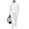 LUYIJIESHENG sweat suit for Men's White hoodies Quarter Zip 2 Piece Set Long Sleeve Casual Tracksuits Sweatsuit for Jackets and Pants Jogging Sports Set Sportswear M