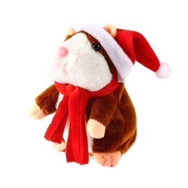Christmas Talking Walking Voice Changing Electric Hamster Electronic Pet Plush Toy Interactive Stuffed Plush Animal Toy Gift for Children