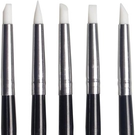 Angzhili 5Pcs/Set Dental Silicone Brush Pens for Resin Shaping and Trimmer,Dental Whitening Carving Pen Set