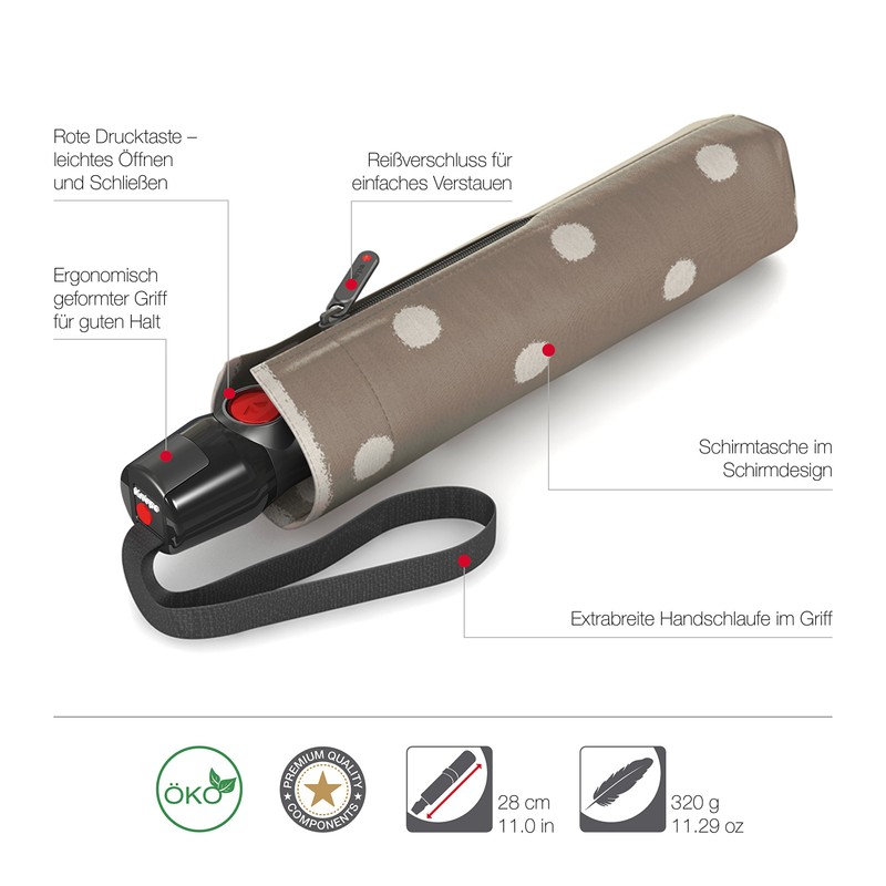 Knirps T.200 Duomatic Animal Pocket Umbrella – Automatic Open and