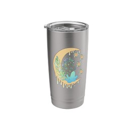 Melting Moon Crescent Moon Healing Crystal Floral Cream Stainless Steel Insulated Tumbler