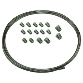 (Kit) Stainless Steel Brake Line Tubing Kit 3/16 Od Coil Roll & SAE Tube Nut Fittings