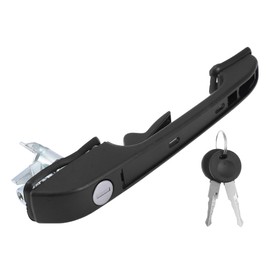 Motoforti Front Driver Side Car Exterior Door Handle No.321837205A/191837205/321837205C for VW Caddy 1982-1992 Silver Tone, Black ABS, Metal 1 Set