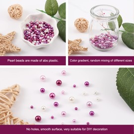 Craftdady 250 Pieces Artificial Acrylic Beads No Hole Mini Beads Round 2~4mm for Nail Art UV Resin Filler Wedding Decorations Crafts Jewelry Making Purple
