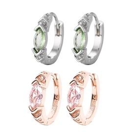 2 Pairs Lymphatic Drainage Moissanite Hoop Earrings for Women Titanium Histone Lymphvity Germanium Cubic Zirconia Earrings Dainty Huggie Hoop Moissanite Earring Jewelry Gifts