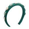 Thin Pearl Flower Headband for Women Alloy Metal Crystal Sponge