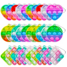 TOANWOD 30PCS Party Bag Fillers for Kids: Christmas Stocking Fillers Pop Fidget Toys - Mini Keyring Sensory Party Favours Pinata Cracer Fillers - Eve Box Idea Class Gifts for Girls Boys
